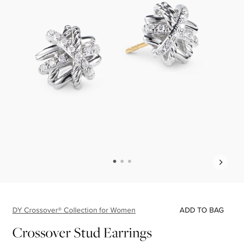 David Yurman Diamond Crossover Earrings